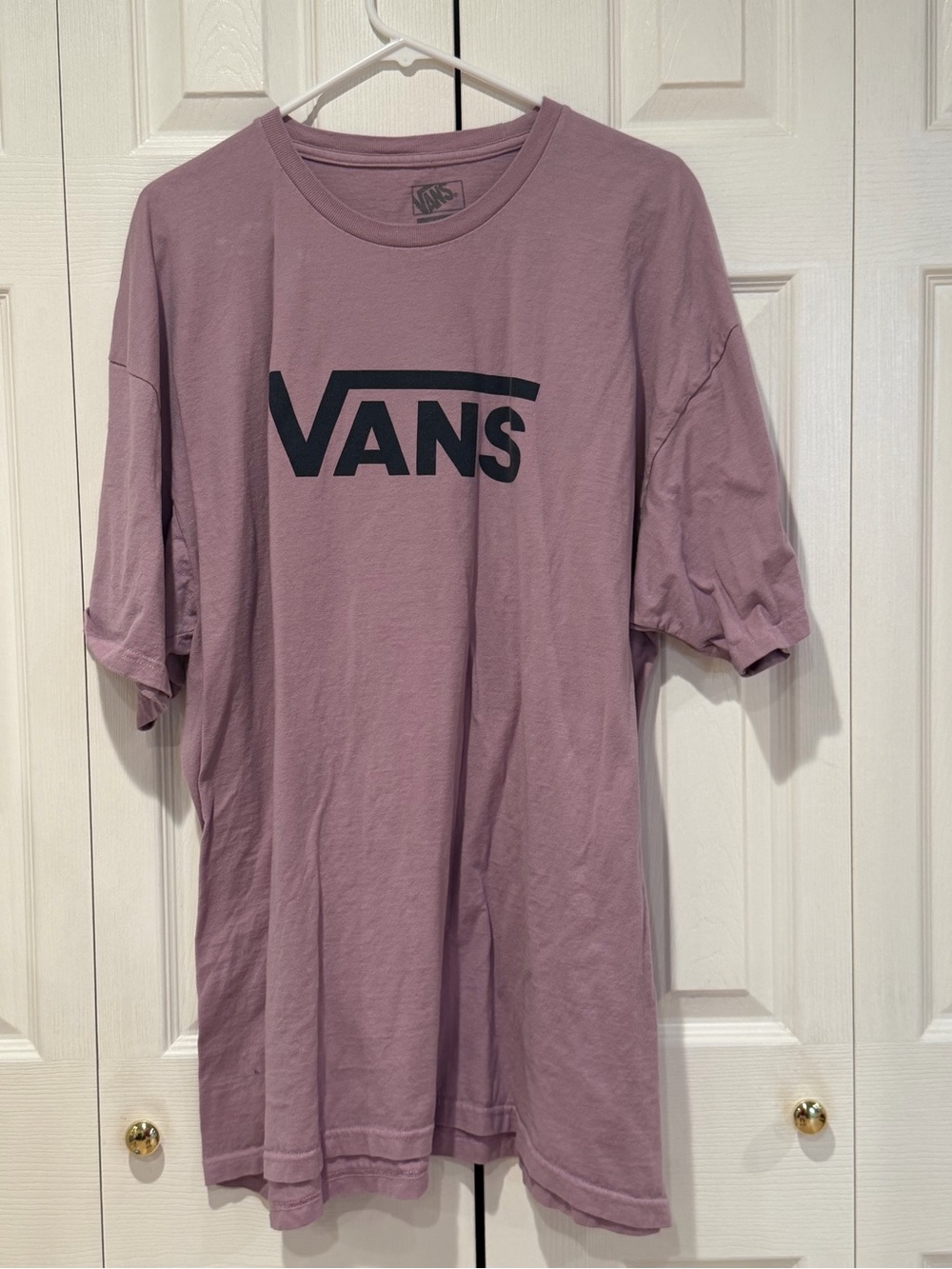 Vans Men's Short-Sleeve Logo Tee in Mauve with Black Print - Picture 1 of 4